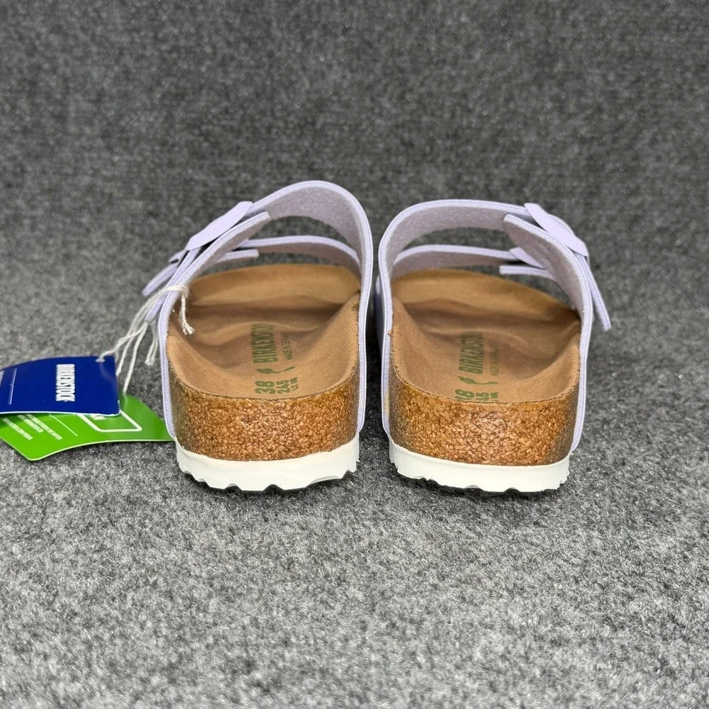 Birkenstock Arizona Sandal Womens 7 Lavender Fog Birkibuc Buckle Slide Flip Flop